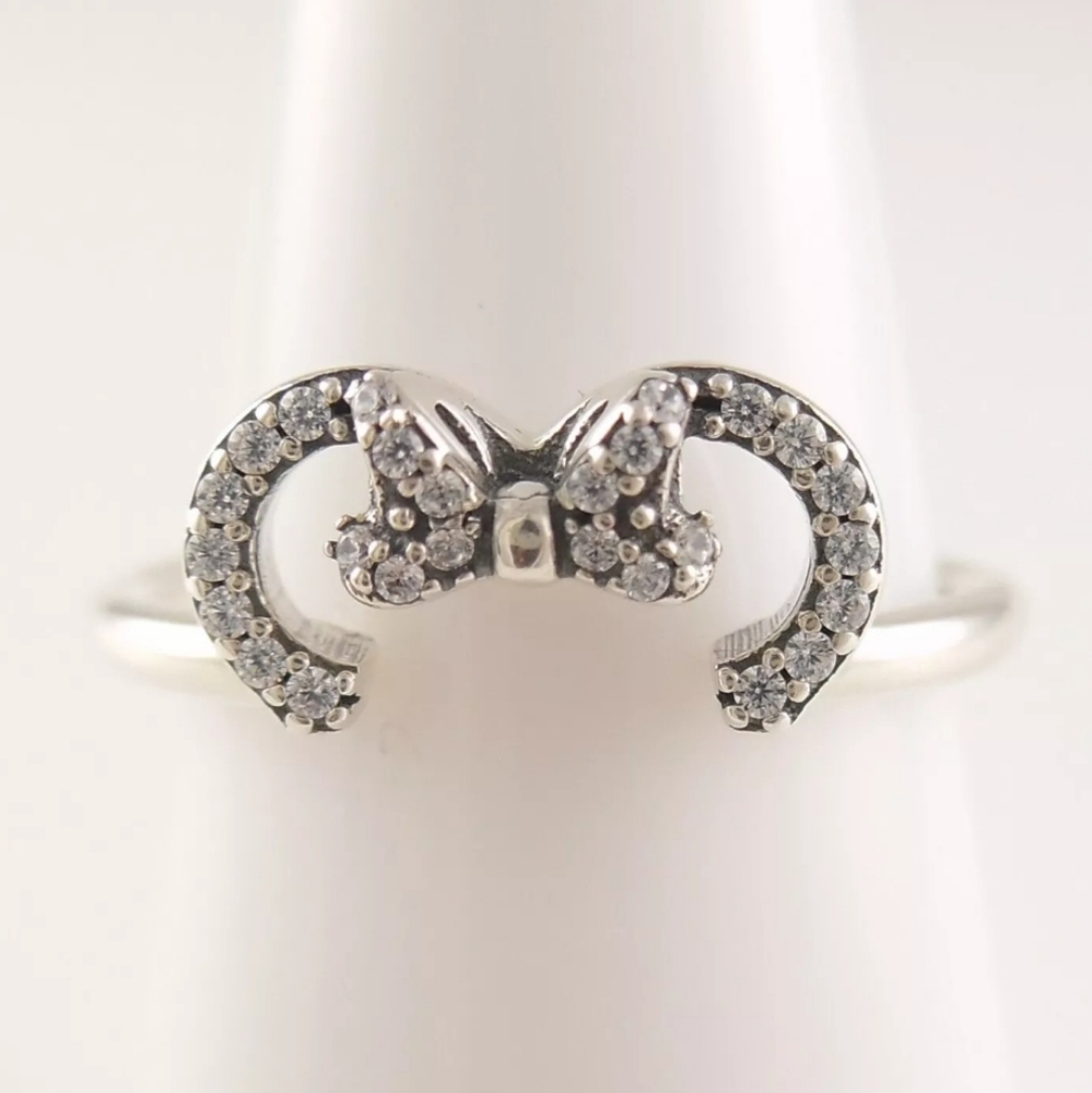 Size 8- Disney Minnie Mouse Ears Silhouette Puzzle Ring